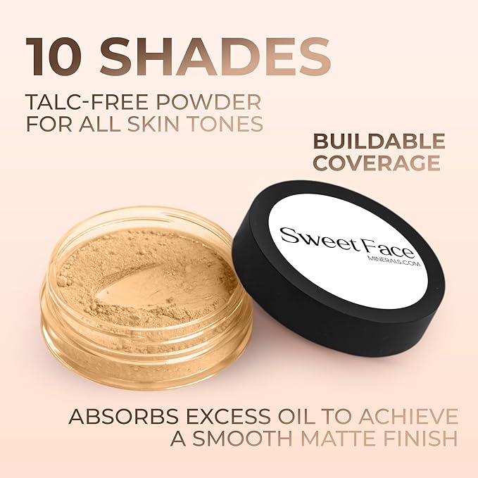 Beige Shade Foundation (30g Full Size Sifter Jar) Matte Mineral Makeup Loose Powder Foundation – Full Coverage, Natural Finish, Noncomedogenic, SPF 30