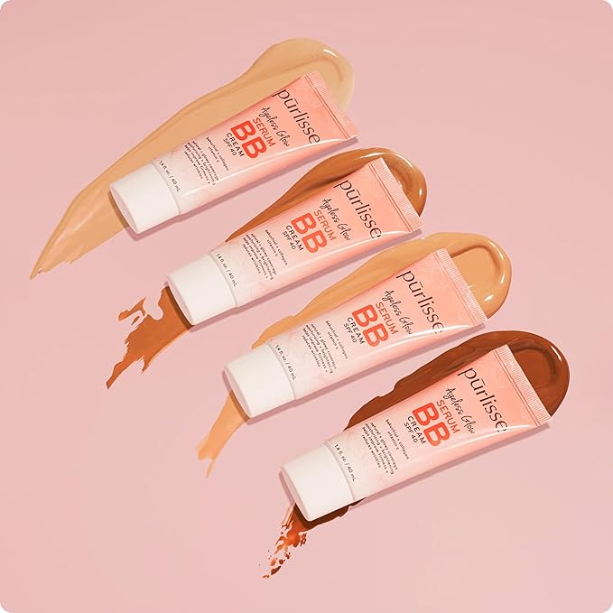 pūrlisse Ageless Glow Serum BB Cream SPF 40 - Glow BB Cream with SPF Enriched with Bakuchiol & Vitamin C to Help Improve Firmness & Reduce Wrinkles for Dewy Skin - Fair (1.4 oz)