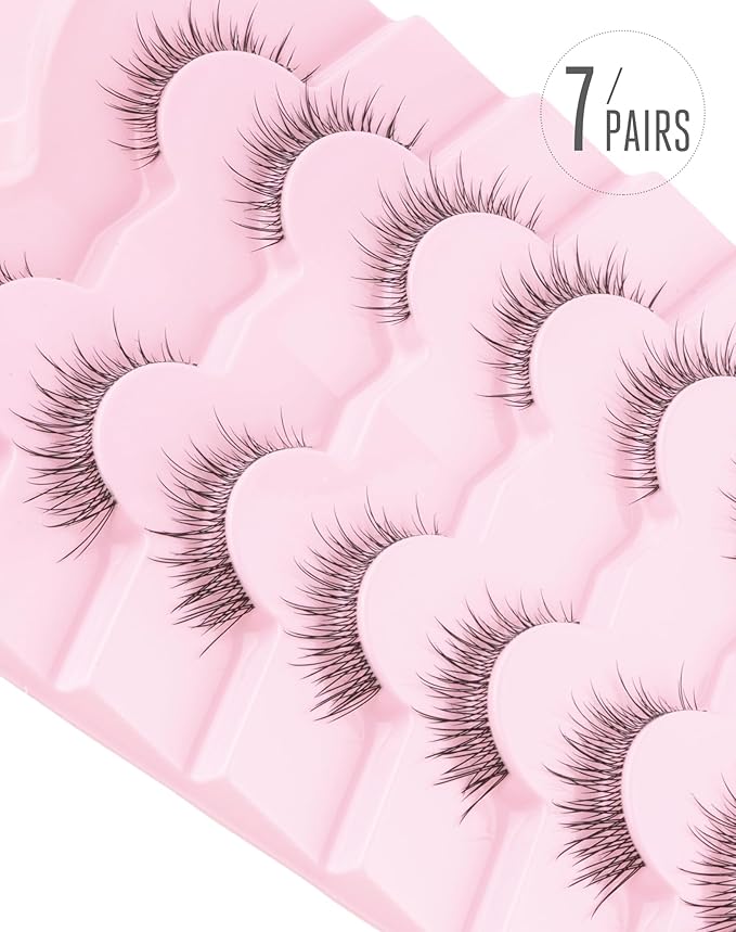 Asian Korean Lashes Wispy Natural Eyelashes Short Fake Lashes M-26