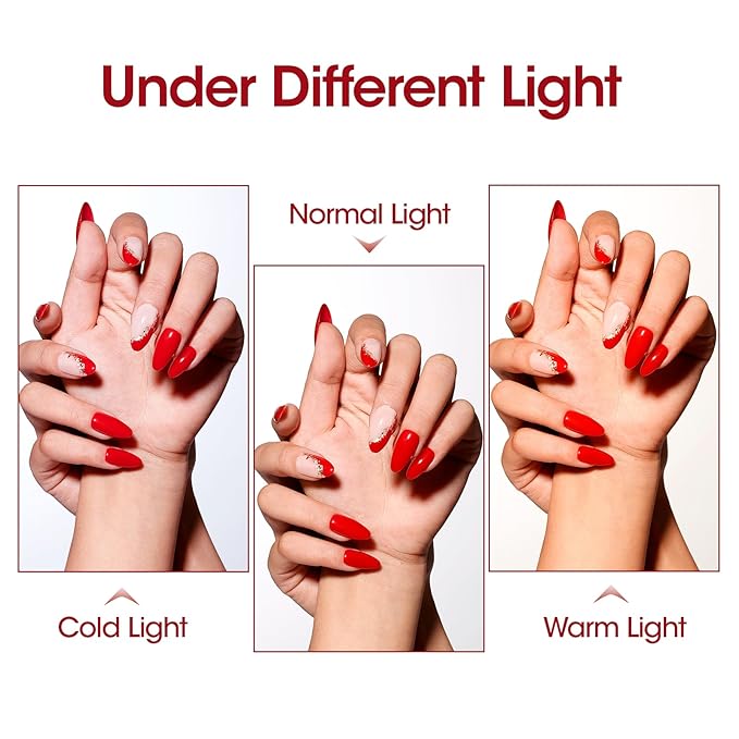 GELLEN Red Gel Polish Set, 6 Colors Red Rose Pink Jelly Gel Nail Polish Set, Soak off U/V Light Cured Nail Art Valentines Gifts for Her