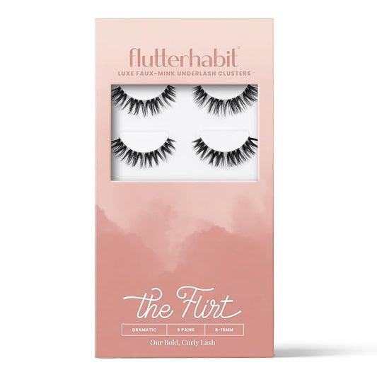 The Flirt Natural Lashes – Natural Lash Clusters for Women - Salon Quality At Home Eyelashes Extension Kit - 6 Lash Sets - No Lash Glue Included