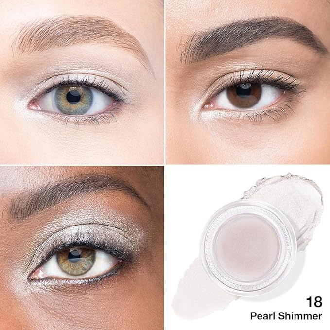 Kaely Single Cream Eyeshadow Pot, Pearl Beige Shimmer Eye Shadow for Older Women High Pigmented Waterproof, Natural Eyeshadow Palette Makeup Brightener, sombras en crema para ojos, Blendable, 18