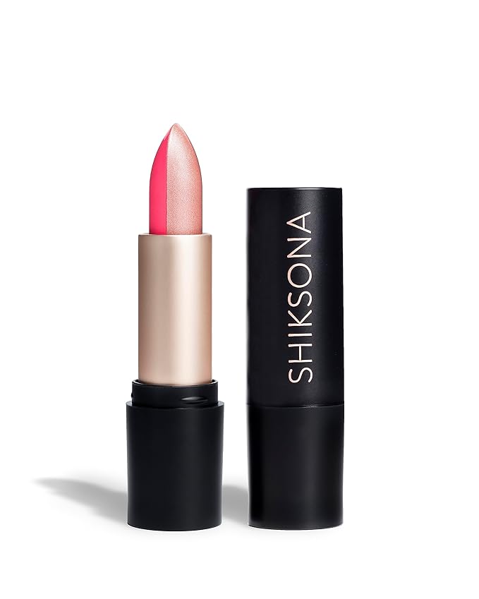 ShikSona Full Coverage Split Bullet Matte Lipstick | Vegan | Gluten, Paraben and Cruelty Free, Creamy Lipstick in a Shimmery Cool Pink/Deep Coral Pink Matte (Mover and Shaker)