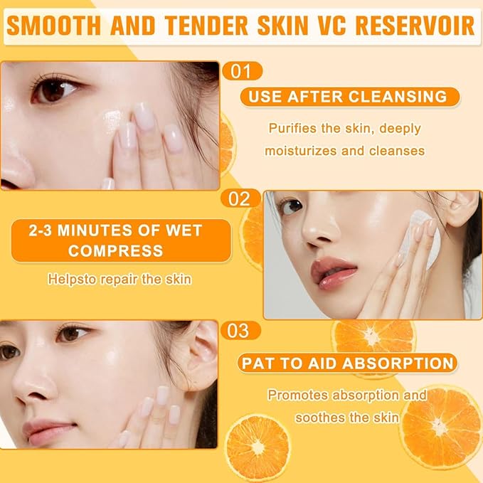 VC Toner, 300ML-VC Moisturizing Face Toner Hydrating Facial Essences, Lightweight Face Moisturizer, Vitamin C & Sweet Orange Essence, Deep moisturizing, Can Reduce Pores, Suitable for All Skin Types