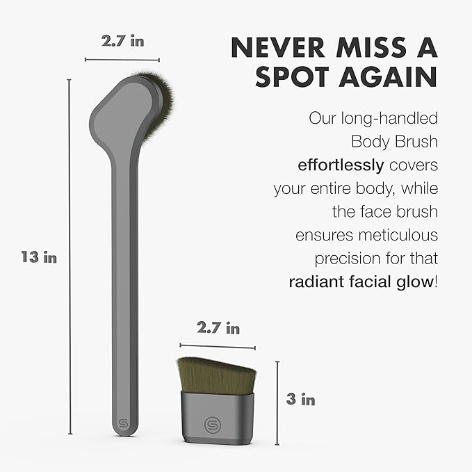 SONN Self Tanner Brushes - Body and Face Kabuki Brush Applicator for Fake Tan, Lotion, Makeup, and Sunscreen, Back Applicator for Sunless Tanner and cream (Face Brush)