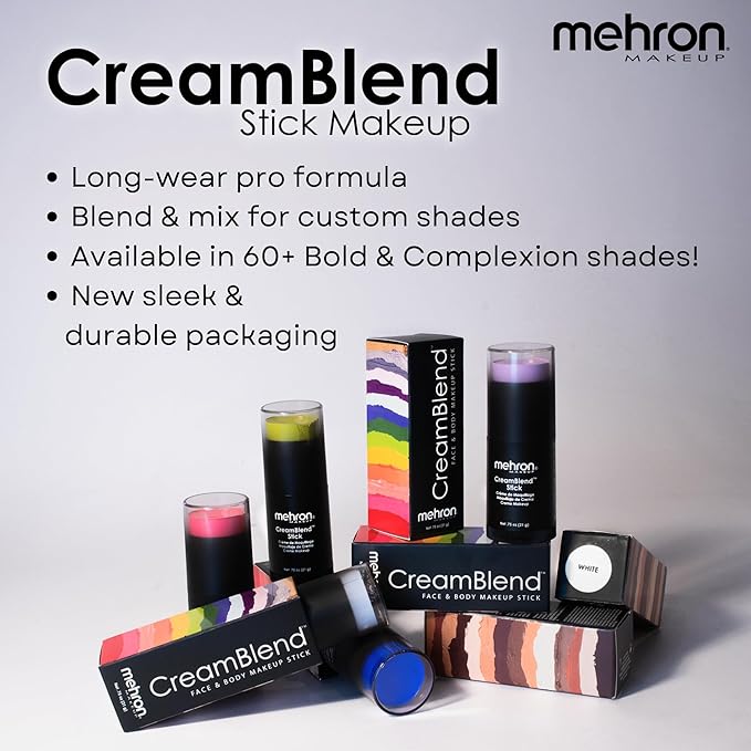 Mehron Makeup CreamBlend Stick (0.75 Ounce) (LIGHT GREY)