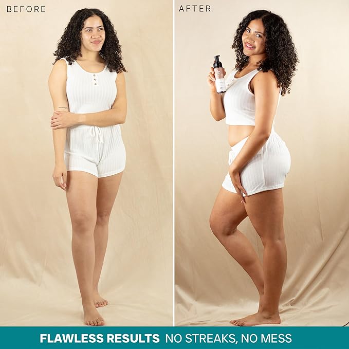 Self Tanner Tanning Mousse Kit - USA Made with Natural & Organic Ingredients, Tan Kit with Kabuki Brush & Mitt, Tanning Foam for Fake Tan, Non Toxic Sunless Tanner, Self Tanners Best Sellers