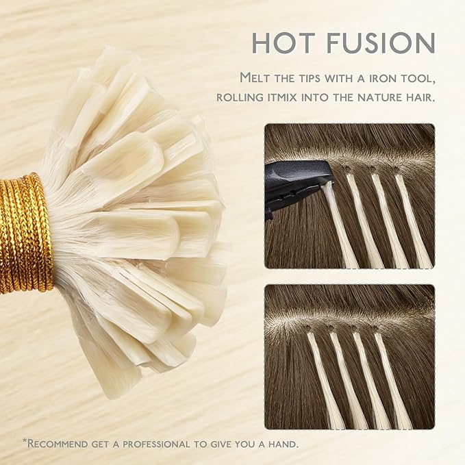 WENNALIFE U Tip Hair Extensions Human Hair, 50g 50s 22 Inch Platinum Blonde Remy Hair Extensions K Tip Hair Extension Real Human Hair Invisible Straight Keratin Hair Extensions