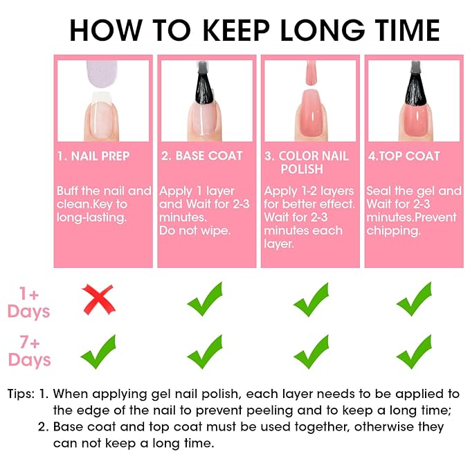 Gellen 4‑in‑1 Clear Nail Polish Base Coat Sheer Tinted Red, Ridge Filler, Nail Strengthener & Concealer, Calcium Formula Strengthens Nails, Natural Color Enhances Natural Look, No HEMA, Anti-yellowing