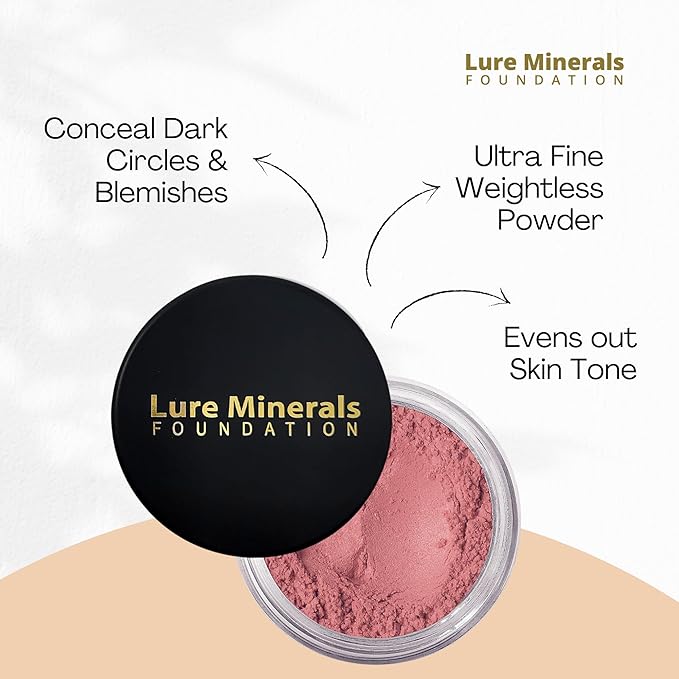ASC Minerals Foundation Loose Powder 8g Sifter Jar- Choose Color,free of Harmful Ingredients (Compare to Bare Minerals Matte and Original or Mac Makeup) (Mauve blush)