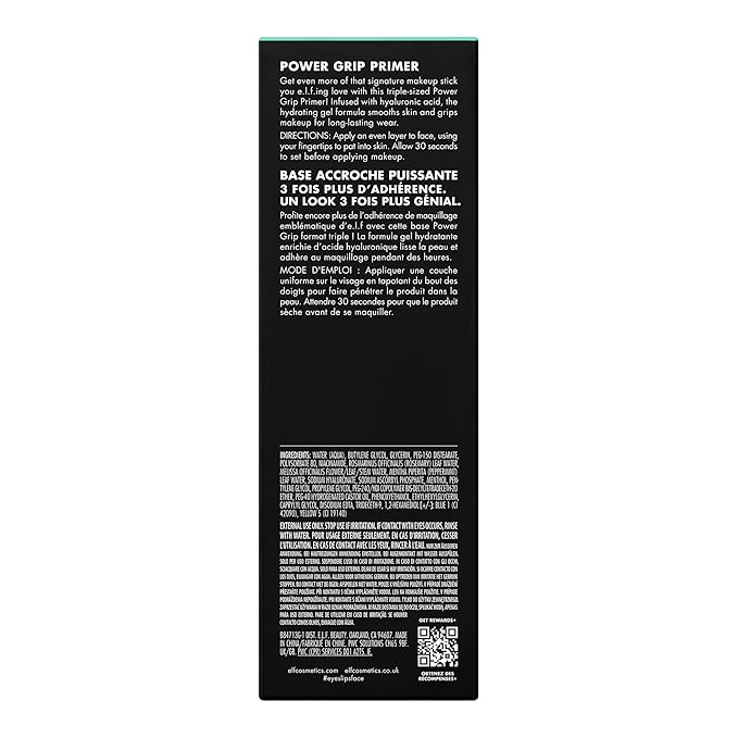 e.l.f. Power Grip Primer Jumbo, Gel-Based & Hydrating Face Primer For Smoothing Skin & Gripping Makeup, Moisturizes & Primes, 2.5 oz