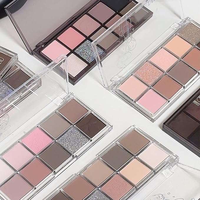 Erinde 10 Colors Eyeshadow Palette Makeup - Matte Shimmer Glitter Eye Shadow, Ultra-Blendable, High Pigmented, Naturing-Looking, Neutral Nude Eyeshadow Pallet with Professional Brush,19