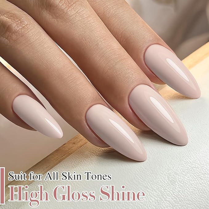 Double Rhythm 15ML Gel Nail Polish Pure Sheer Same Color Same Bottle Soak Off Gel Polish Art Manicure Salon DIY at Home for Women (Cream Nude Pink-A1332)