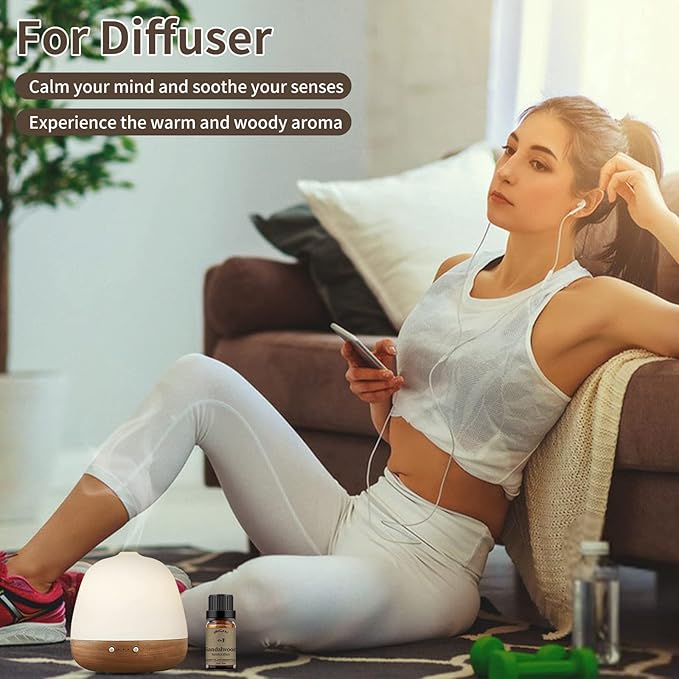 yethious Sandalwood Essential Oils for Diffuser & Aromatherapy Pure Sandalwood Oil for Skin, Hair Oils - 10ML