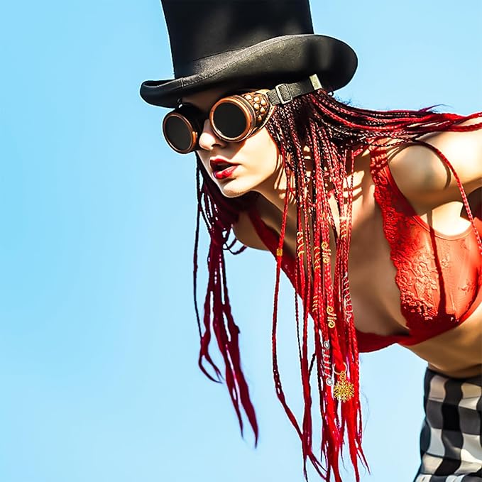 106 Pcs Gold Silver Hair Braids Dreadlock Beads Non-Piercing Ear Clip Jewelry Accessories for Women Men Styling Tools US204