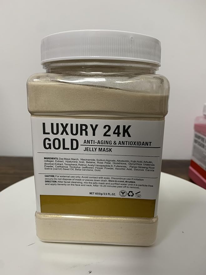 YMEYFAN Jelly Mask for Facials Professional, 24K Gold Peel Off Jelly Face Mask Powder, Deep Hydrating Moisturizing Facial Skin Care, Home Spa Day DIY Skincare for Women and Men (23Fl Oz)