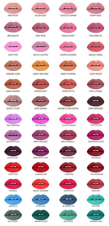 Aromi Matte Liquid Lipstick | Long-Lasting, Dark Red, Maroon Lip Color with Blue Undertones, Smudge Proof, Waterproof, Vegan Makeup (Power Red)