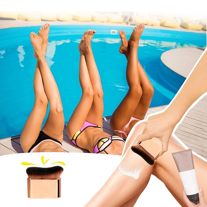 Yoseng 2-in-1 Self Tanner Brush Kit - For a Flawless & Easy Self-Tanning Experience, Rose gold kit