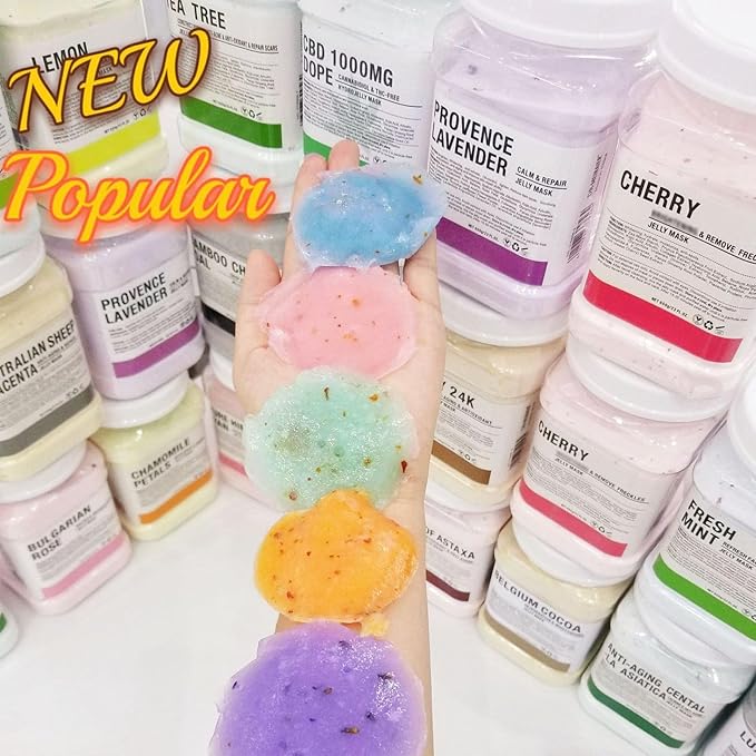 YMEYFAN Jelly Mask for Facials Professional, Jelly Mask Powder for Face, Modeling Mask Powder, Estheticians Supplies Beauty Salon Spa Face Mask Skin Care, 23Fl Oz (6 Pack)