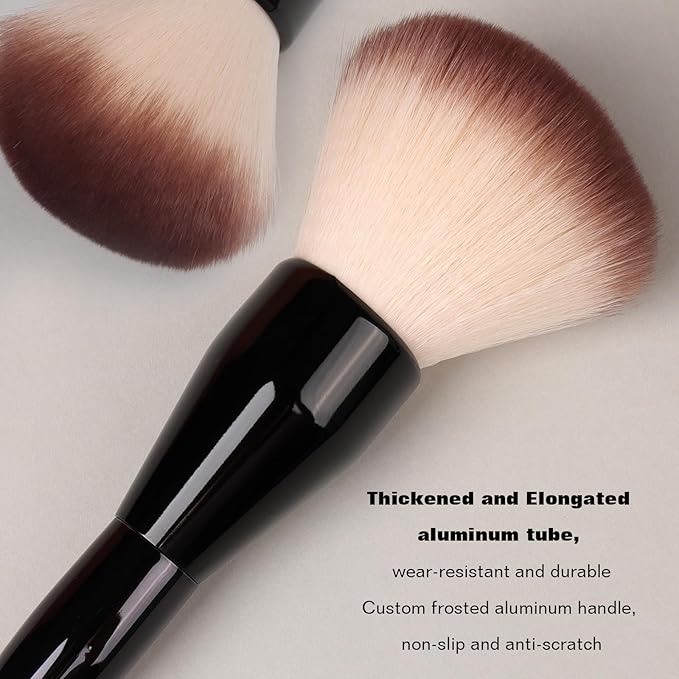 Large Makeup Foundation Brush Powder Brush Banidy Powder Foundation Brush Flawless Makeup Brushes Bronzer Blush Brush Perfect for Blending Buffing with Loose Powder Liquid Foundation(Black)