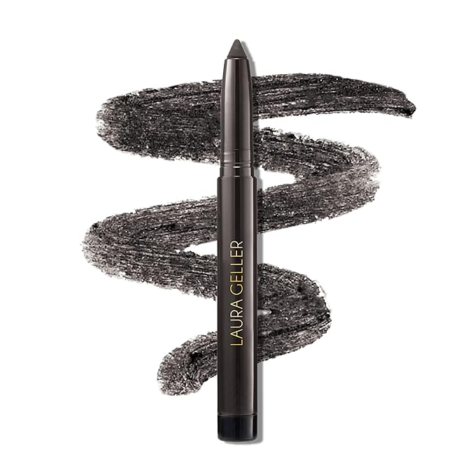 LAURA GELLER NEW YORK Kajal Longwear Kohl Eyeliner Pencil - Deep Charcoal Kohl - Caffeine and Vitamin E - Smooth & Blendable Liner - Built-In Sharpener
