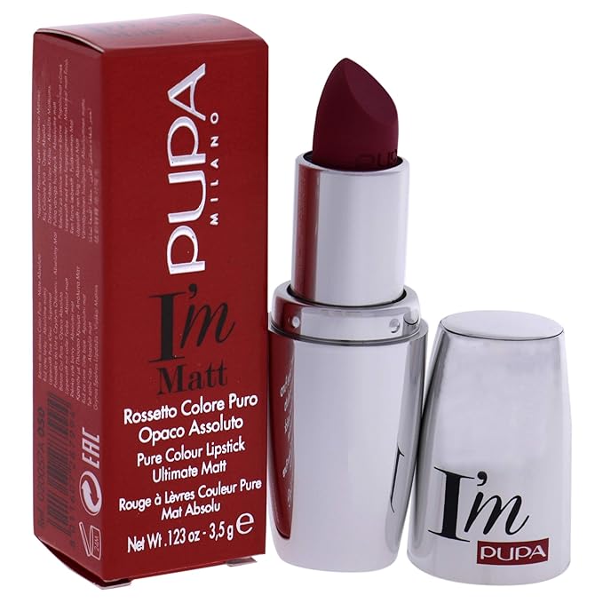PUPA Milano I Am Matt Pure Colour Lipstick - Dresses Lips In Full, Deep Color - Matte, Velvety And Extremely Sensory Feel - Glides On Without Weighing Lips Down - 050 Runway Fuchsia - 0.123 OZ