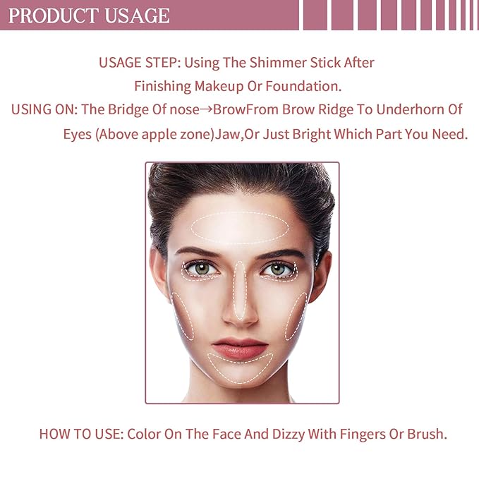 Purple Highlighter Stick,Highlighter Makeup for Face & Body, Multi-Use Body Shimmer Glow Cream for All Skin Types, Buildable, Non-Caking, Long Lasting Radiant for All Day, Great Gift for Women & Girls