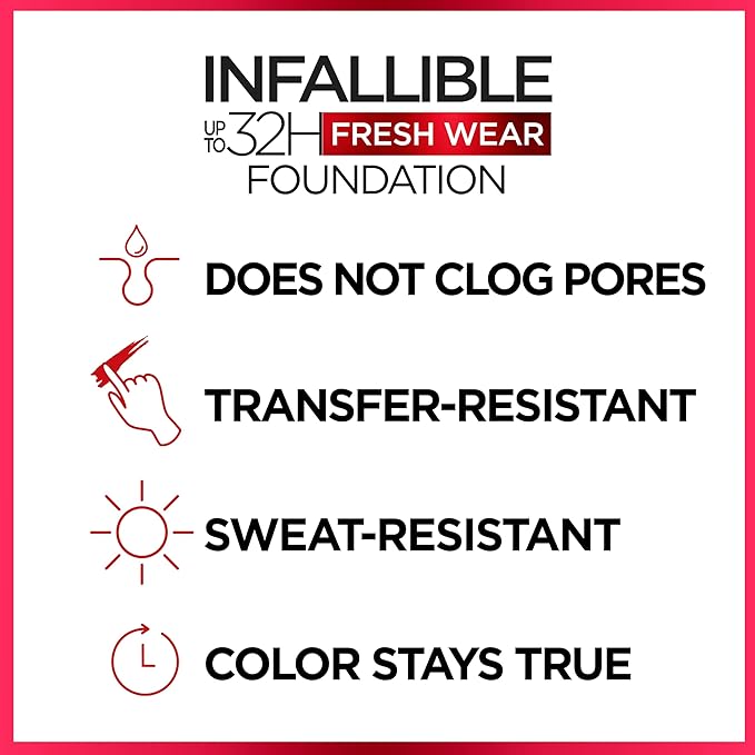 L'Oreal Paris Makeup Infallible Up to 32 Hour Fresh Wear Lightweight Foundation, 535 Espresso, 1 Fl Oz, Packaging May Vary