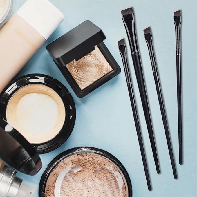 16 Pcs Eyeliner Brush Eyebrow Tint Brushes Brow Brushes Set Flat Tapered Eyebrow Concealer Brush Ultra Thin Christmas Makeup Brush Fine Angled Slanted Brushes Eye Shadow Applicator Sticks Brushes