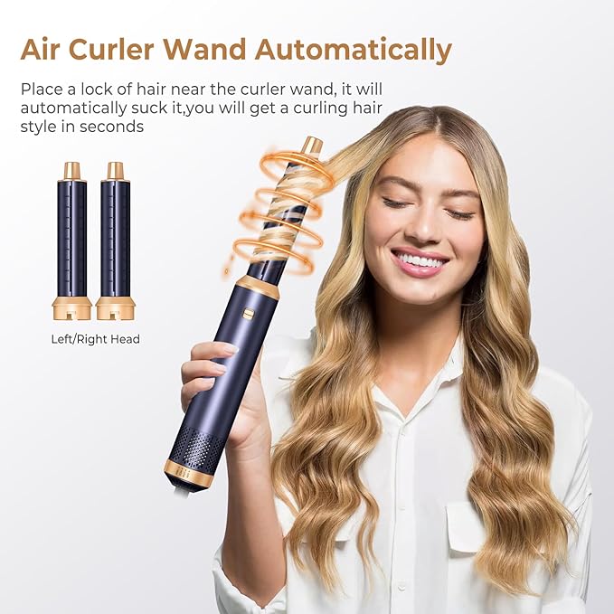 Blow Dryer Brush 5 in 1, Negative Ion Hair Dryer Brush Set Upgrade Hot Air Brush Air Styler Curling Wrap Air Curler, Curling Iron Hair Styling Tools As A Gift for Straight/Curl/Drying/Smoothing