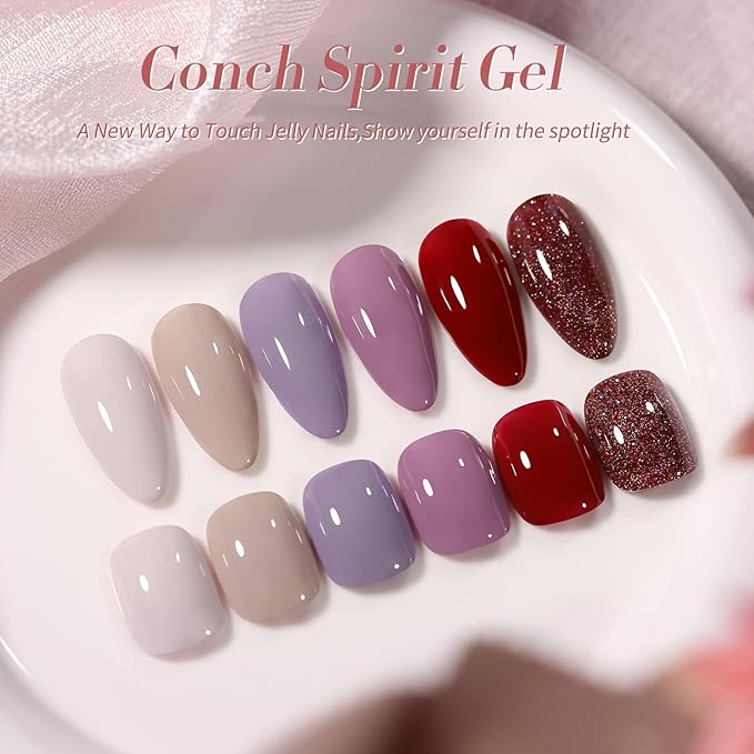 Born Pretty 6 Colors Fall Nail Polish Set - Brown Khaki Burgundy Red Neutral Nude Pink Light Purple Fall Winter Quick Dry Nail Lacquer,Nails Art DIY Home Salon Gift for Women