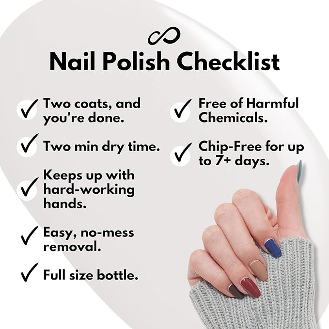 Eternal Beige Nail Polish Set for Women (ELEGANT) - Red Nail Polish Set for Girls - Lasting & Fast Dry Blue Regular Nail Polish for Home DIY Manicure Pedicure - Made in USA, 13.5mL (Set of 5)