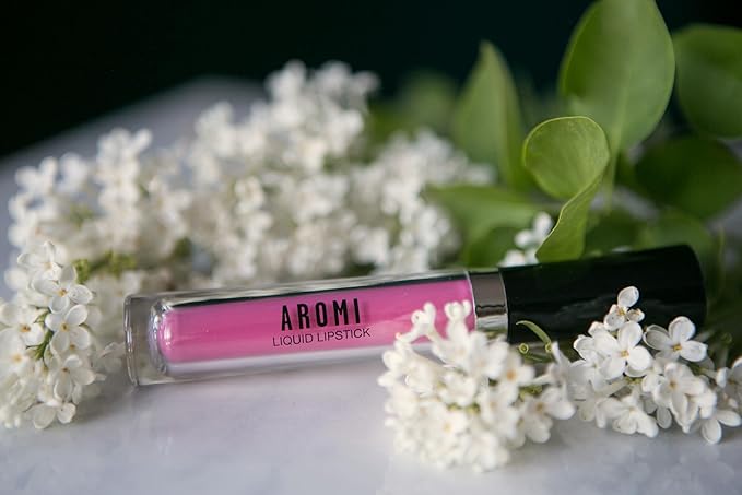 Aromi Matte Liquid Lipstick | Long-lasting, Light Pink Lip Color For Women, Warm Undertones, Baby Pink Shade, Vegan, Long Wear (Cherry Blossom)