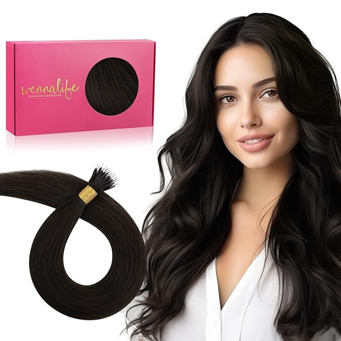 WENNALIFE Nano Bead Hair Extensions Human Hair, 50g 50s 24 Inch Dark Brown Real Human Hair Extensions for Women Invisible Nano Ring Hair Extensions Remy Human Hair Extensiones De Cabello Humano
