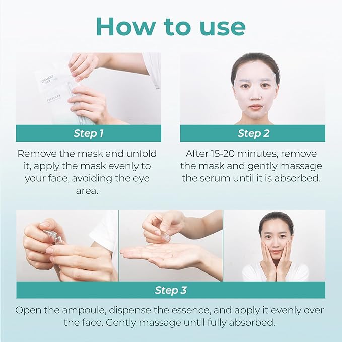 2-Step Panthenol Soothing Ampoule Mask (1.5ml+28mlx5PCS) - Hydrating Mask with Beta-Glucan & Panthenol for Soothing Skin Recovery