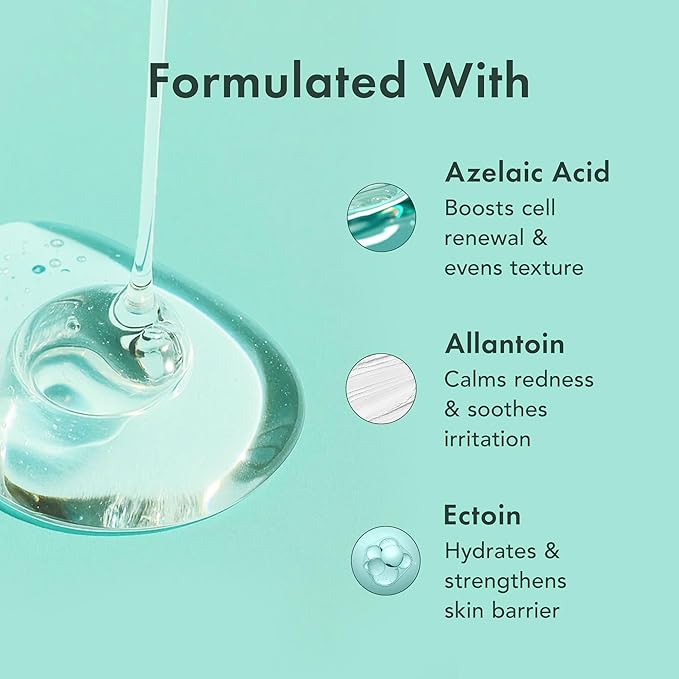 Rael Miracle Clear PM Serum 2000 - Microneedling Serum for Face with Azelaic Acid, Pore Minimizer, Uneven Skin Tone, Korean Skin Care (1.08 fl oz)