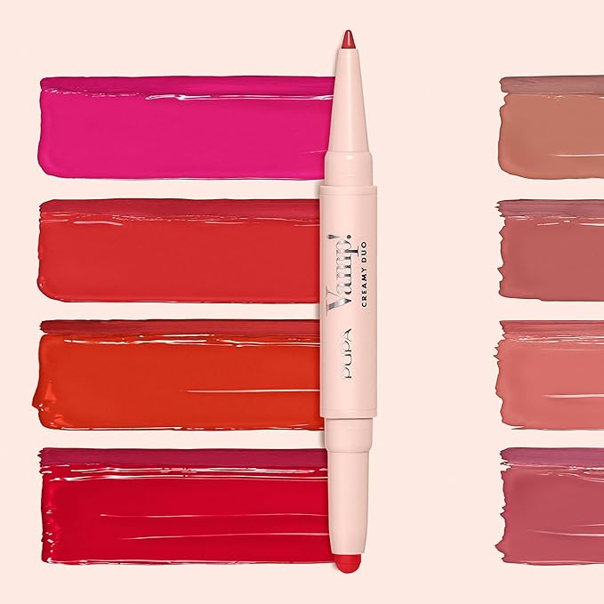 Pupa Milano Vamp! Creamy Duo, 005 Deep Nude, 1 Pc - 2 in 1 Lipstick and Lip Pencil - Long Lasting - Lightweight - No-Transfer - Smooth Texture - Highly Pigmented