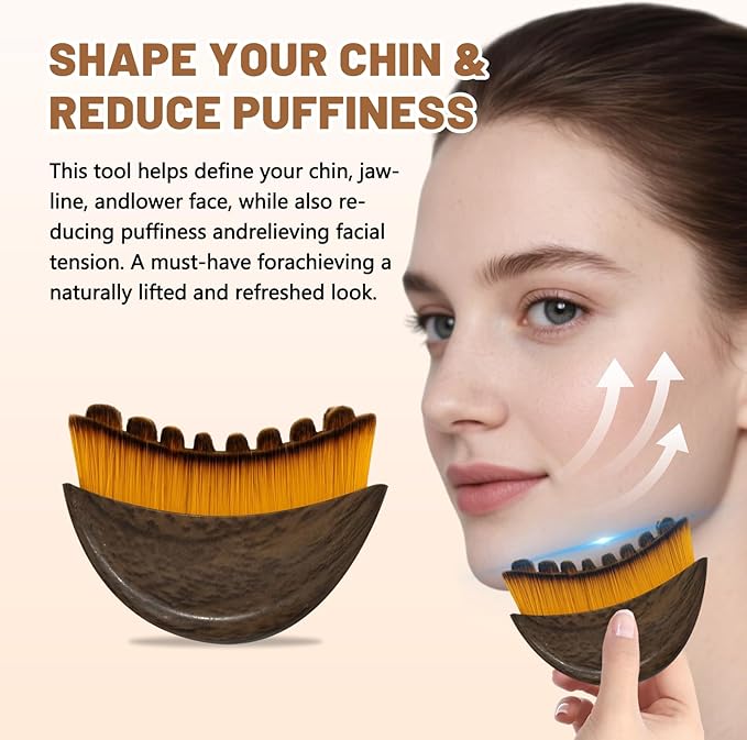Lymphatic Contour Face Brush,Contour Face Brush for Lymphatic Drainage,Dry Lymphatic Drainage Massager,Ergonomically Designed to Fit The Skin Precisely