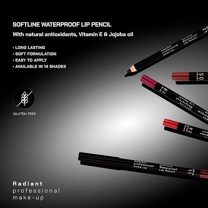 Radiant Professional Waterproof Lip Liner Pencil - Long Lasting Lip Liner for Defined Lips - Soft & Creamy Lipliner with Vitamin E - 1.20 g, (01 CARAMEL)