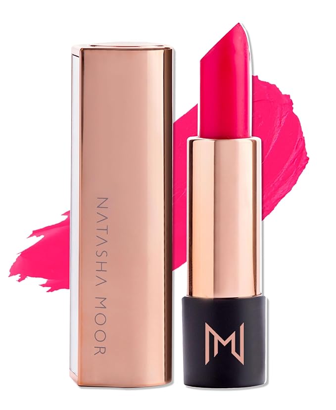 NATASHA MOOR Silk Suede Lipstick for Women - Long-Lasting, Waterproof Lipstick with Hydrating Semi-Matte Finish - Creamy, Cruelty-Free - Highly Pigmented with Mirror - 24-Hour Stay Power (EUPHORIA)
