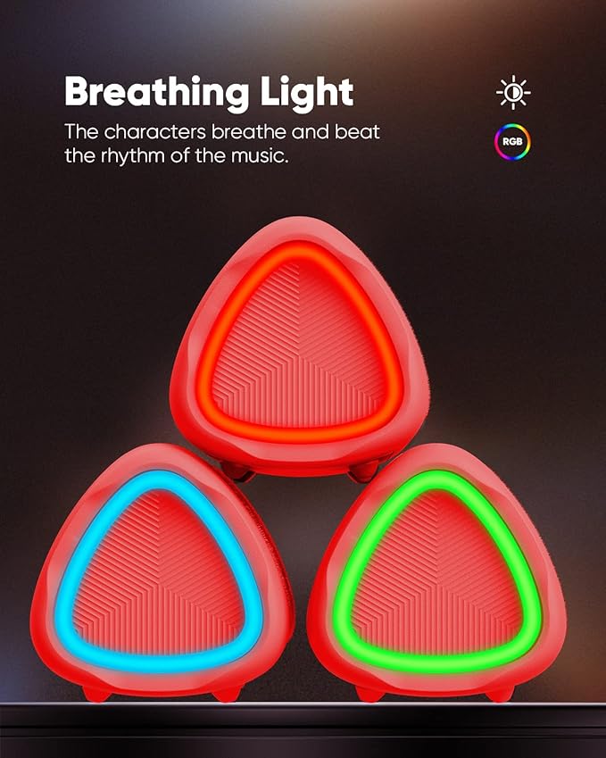 Bluetooth Speaker Stocking Stuffers for Men Women Teens Boys Girls: Portable Wireless, IPX5 Waterproof, White Elephant Gifts for Adults, Up to 20H Playtime, TWS Pair, for Home/Party/Outdoor (Red)