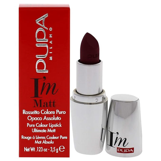 Pupa Milano I'M Matt Pure Color Lipstick - Velvety and Matt Lip Color - For Extraordinary Performance - Rich And Creamy Texture - 032 Fancy Mauve - 0.123 Oz