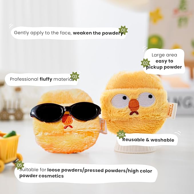 Face Fluffy Powder Puff,Soft Plush Setting Powder Puff, Large Velour Makeup Puff for Loose Or Pressed Powders,Round Cosmetic Puff, Beauty Makeup Tool,1pcs