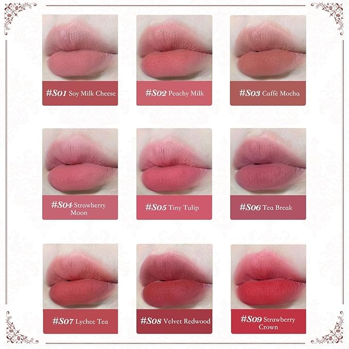 Flower Knows Strawberry Rococo Cloud Lip Cream,Long Lasting Soft Pink Matte Lipstick,Hydrating Lip Stain,Transfer & Smudge Proof Velvet Liquid Lipstick for Girls&Women,0.12 Fl Oz(S04 Strawberry Moon)