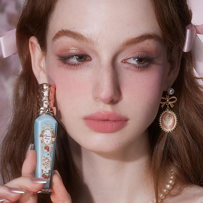 Flower Knows Strawberry Rococo Cloud Lip Cream,Long Lasting Dusty Pink Matte Lipstick,Hydrating Lip Stain,Transfer & Smudge Proof Velvet Liquid Lipstick for Girls&Women,0.12 Fl Oz(S01 Soy Milk Cheese)