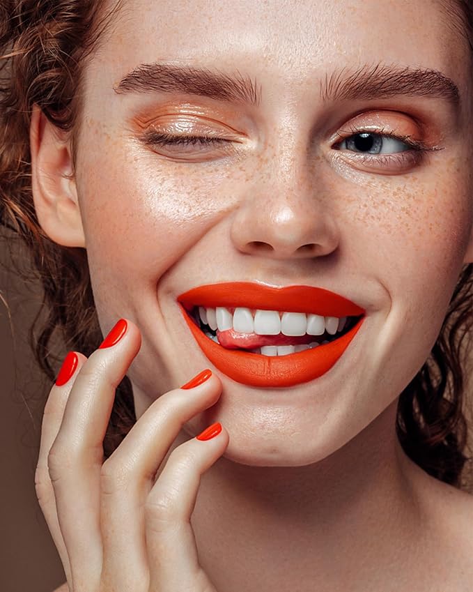 MAKI YIKA 2Pcs Matte Liquid Lipstick Set MVP Red Orange Lipstick Long Lasting Smudgeproof Transfer Proof Lip Makeup, MVPRed/OrangeRed