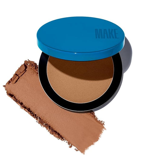 MAKE Beauty Skin Mimetic Microsuede Bronzer Powder - Matte Bronzing Powder Contour, Buildable Formula, Non Comedogenic, Long Lasting Color. Shade - Aura for Light to Medium Skin