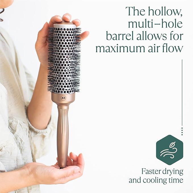 Professional Round Brush for Blow Drying 1.7 Inch – 25% Faster Dry Time - Ceramic Ionic Brush for Precise Styling & Volume – Hairbrush Adds Wave & Enhances Shine for Men & Women