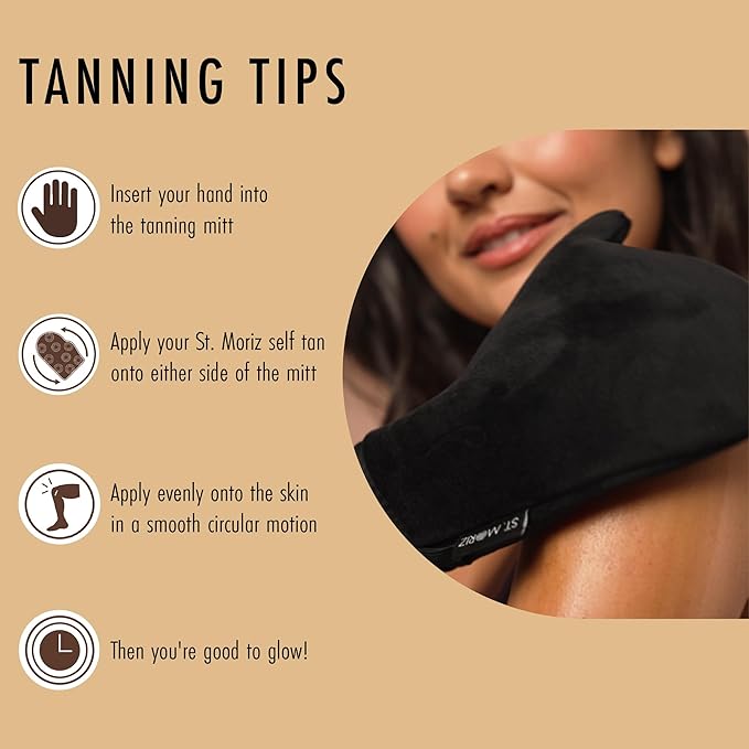 St Moriz Luxury Self Tanning Mitt & Face Mitt Duo Pack - Velvety Soft, Double Sided, Washable Self Tanner Applicator Gloves with Thumb For Even Self Tan Coverage & Streak Free Finish - Pack of 2
