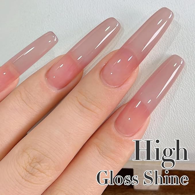 Double Rhythm 15 ML Gel Polish Pure Sheer Same Color Same Bottle Soak Off Gel Polish Nail Art Manicure Salon DIY at Home for Women (Pink Lilac-A1369)